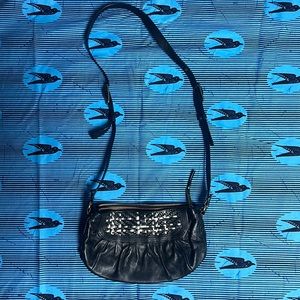 Elliot Lucca crossbody bag like new, black & sliver woven leather bag